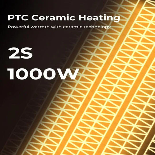 Small Space Heater for Indoor Use, PTC Electric Heater for Bedroom, 1000W Fast Heating with Thermostat