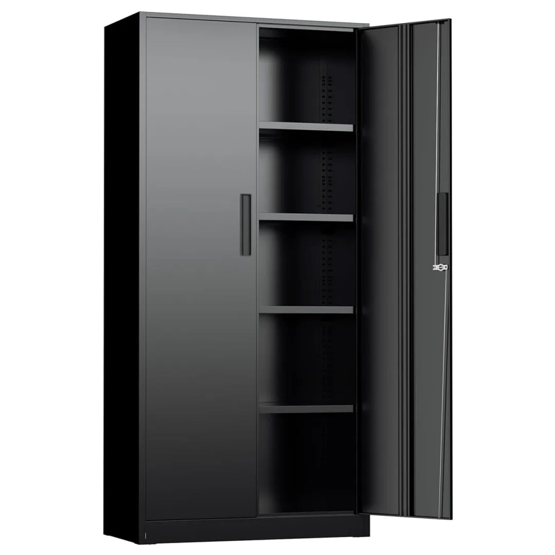 63''-72'' H Large-Capacity Lockable Closet Garage Storage Work Cabinet with Locking Doors and Adjustable Shelves