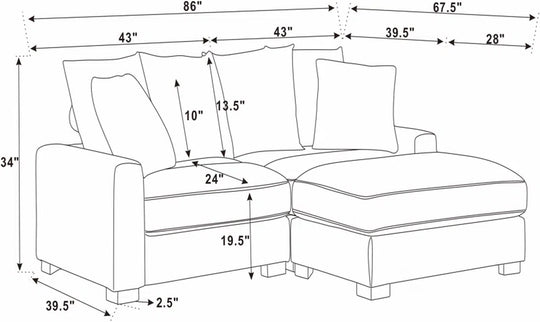 Xandar Corduroy Sofa