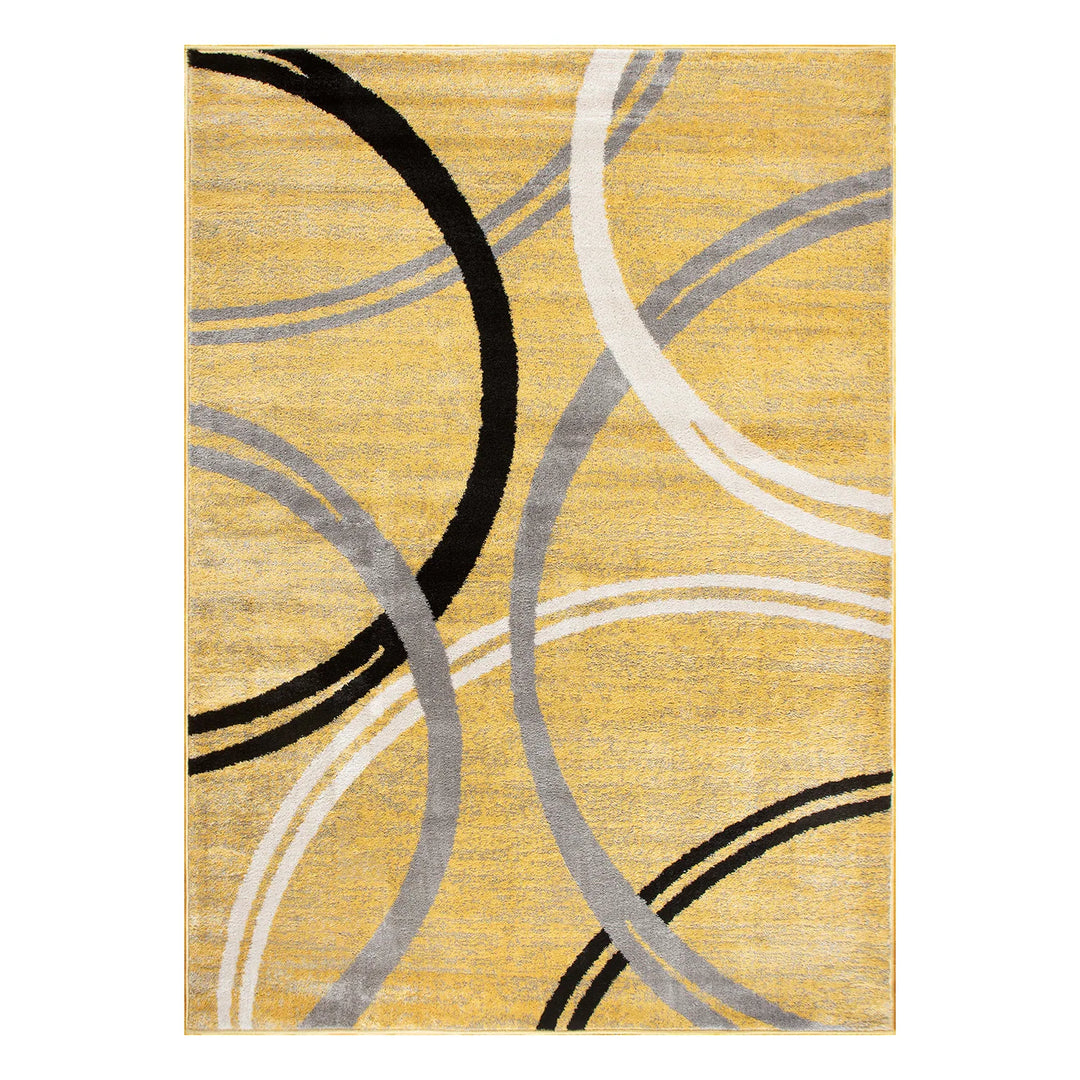 Contemporary Abstract Circles Design Area Rug