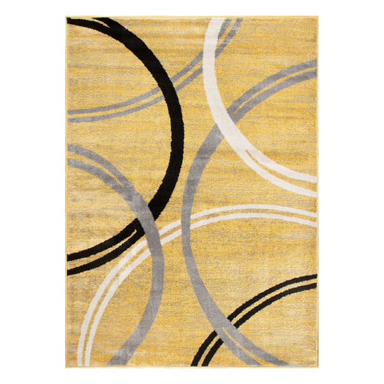 Contemporary Abstract Circles Design Area Rug