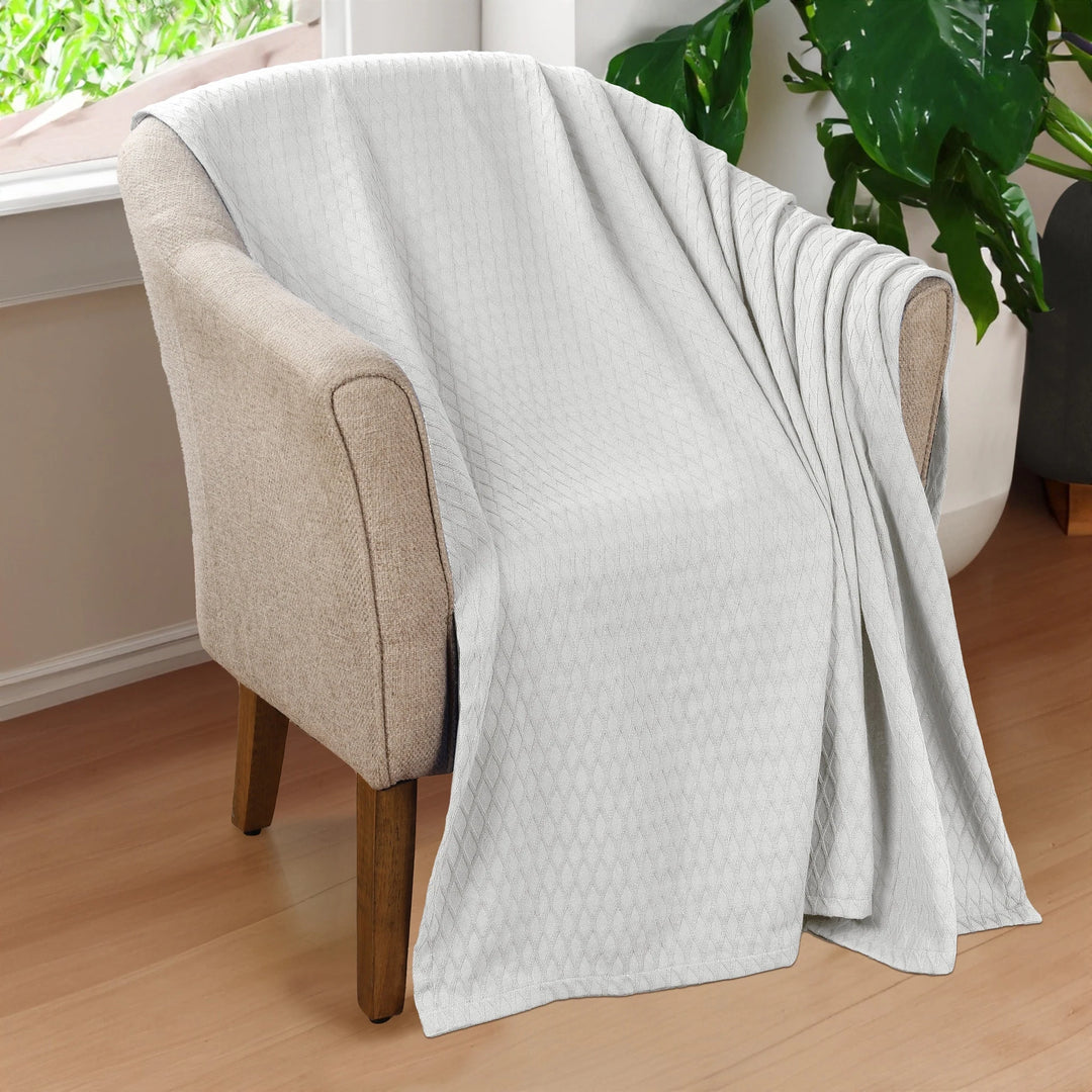 Diamond Weave All-Season Bedding Cotton Blanket
