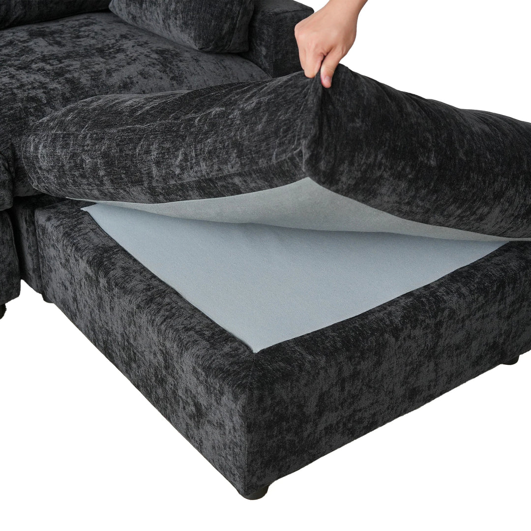 Modern Cloud Sectional Couches for Living Room Set, Chenille U-Shaped Sofa Couch