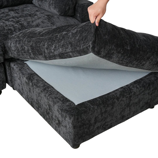 Modern Cloud Sectional Couches for Living Room Set, Chenille U-Shaped Sofa Couch