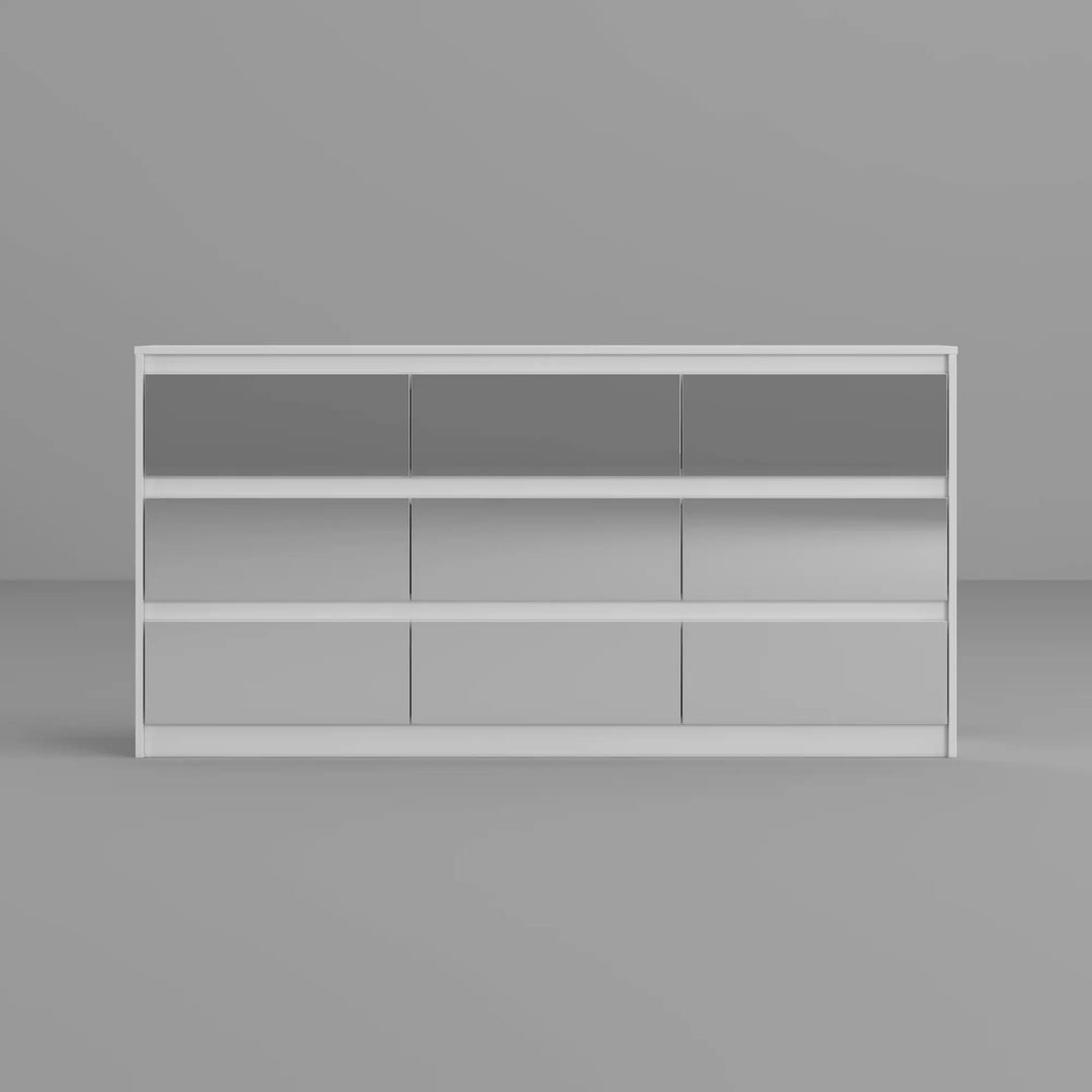 63"W 9 Drawer Dresser Accent Dresser for Living Room Bedroom Chest