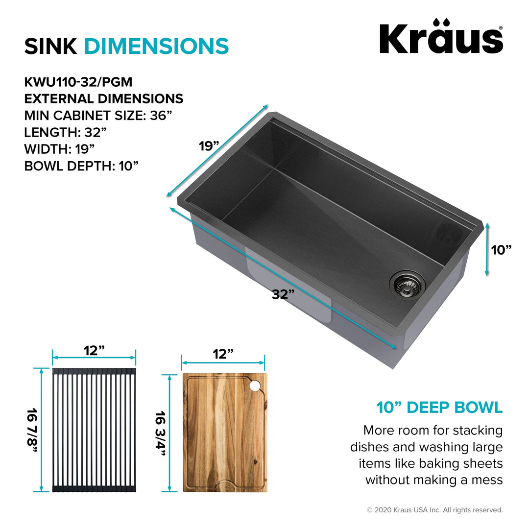 Kore Workstation Undermount Stainless Steel Kitchen Sink