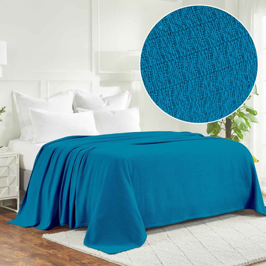 Waffle Weave Honeycomb Knit Soft Cotton Blanket
