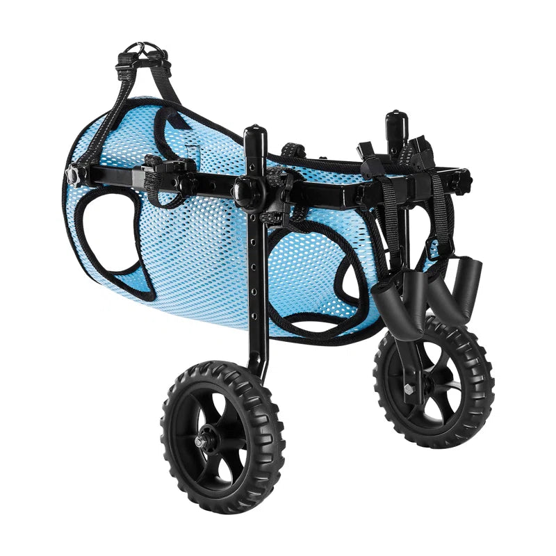 Dog Wheelchair for Back Legs, Adjustable 2 Wheels Pet Wheelchair, Lightweight Dog Cart with Shock-Absorbing Wheels, Mobility Support Wheel Chair for Disabled Injured Dogs up to 22Lbs, Small
