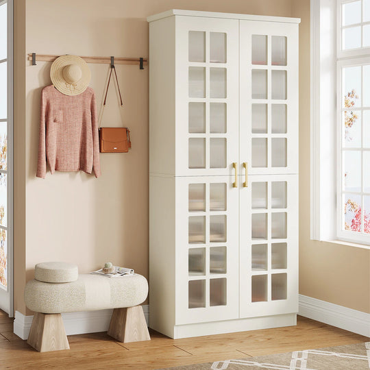 9-Tier Shoe Cabinet with Adjustable Shelves and Doors (71 Inches)