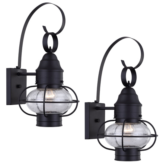 2 Pack 1-Light Outdoor Wall Lantern Lights Set - 9"X10.72"X17.51"