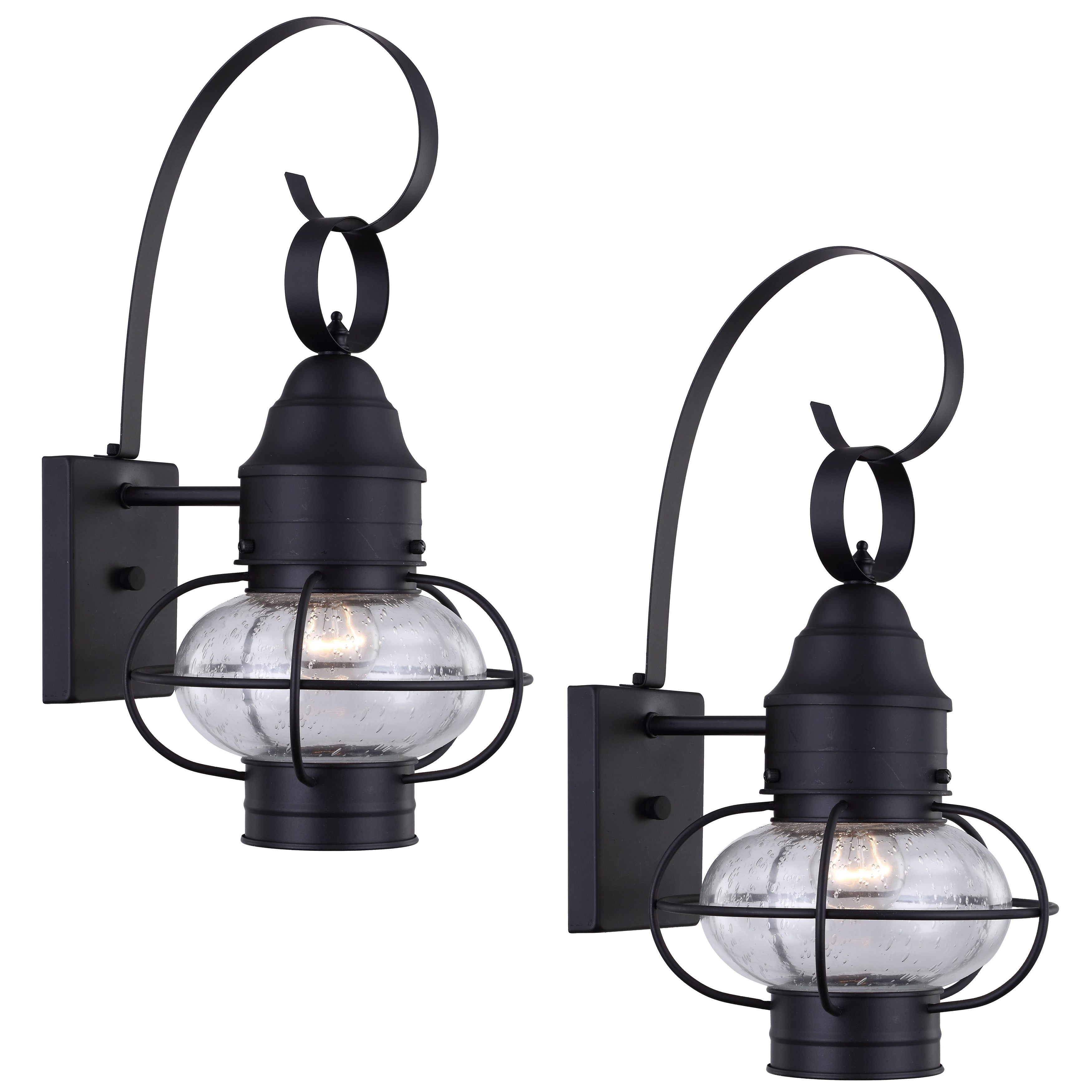 2 Pack 1-Light Outdoor Wall Lantern Lights Set - 9"X10.72"X17.51"