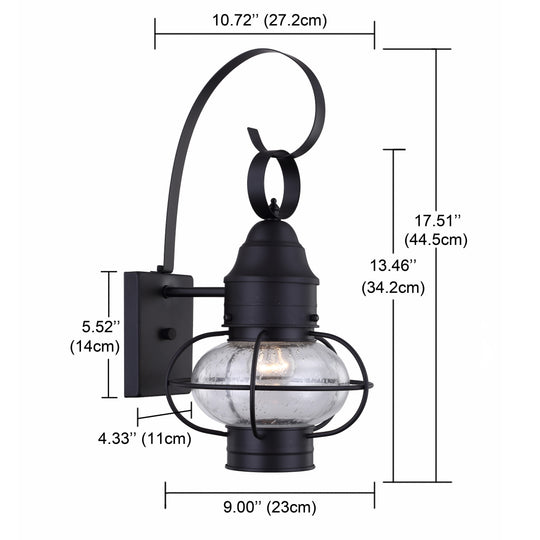 2 Pack 1-Light Outdoor Wall Lantern Lights Set - 9"X10.72"X17.51"