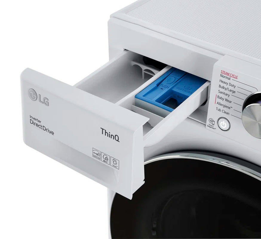 Smart Wi-Fi Enabled Compact Front Load Washer with Built-In Intelligence, White, 2.4 Cu. Ft.