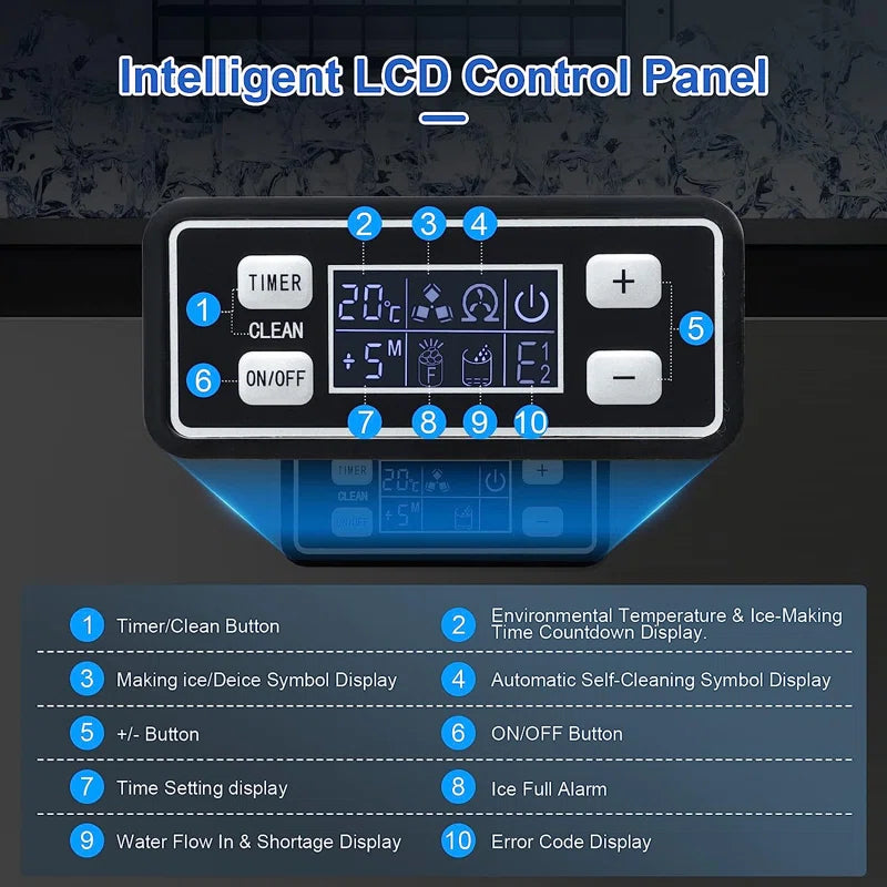100 Lb. Daily Production Clear Ice Freestanding Ice Maker