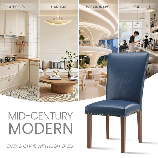 RENEWLINE Dining Chairs, Fabric with Nailhead Trim and Wood Legs
