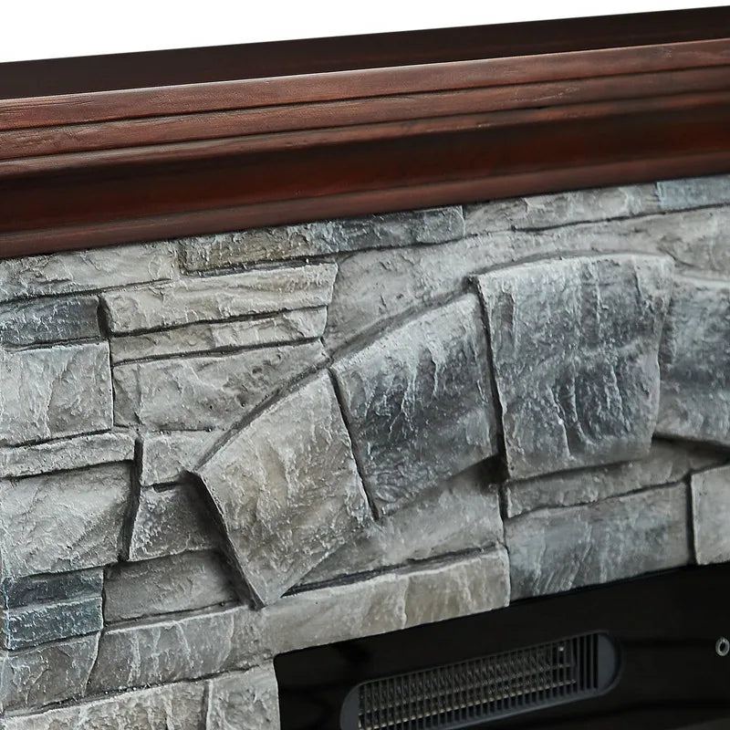 40 In. Faux Stone Freestanding Electric Fireplace - 40" in Width