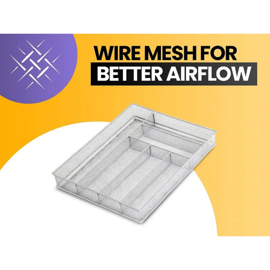 Silver Mesh Cutlery and Flatware Organizer a Stylish and Functional Addition to Your Kitchen