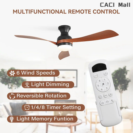 Sofucor 52/60 Inch Ceiling Fan with Integrated LED Light and Remote Control Quiet DC Motor