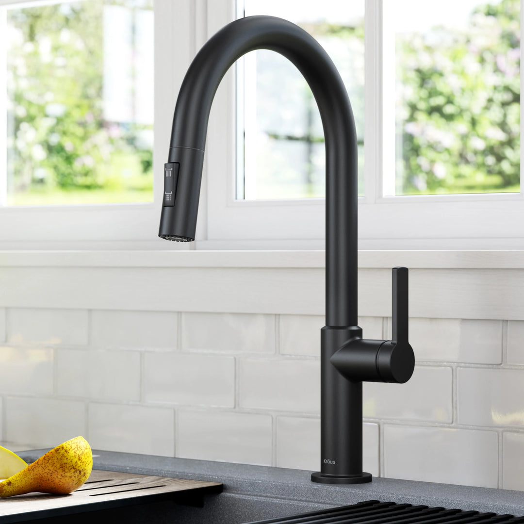 2-Function 1-Handle 1-Hole Pulldown Sprayer Brass Kitchen Faucet