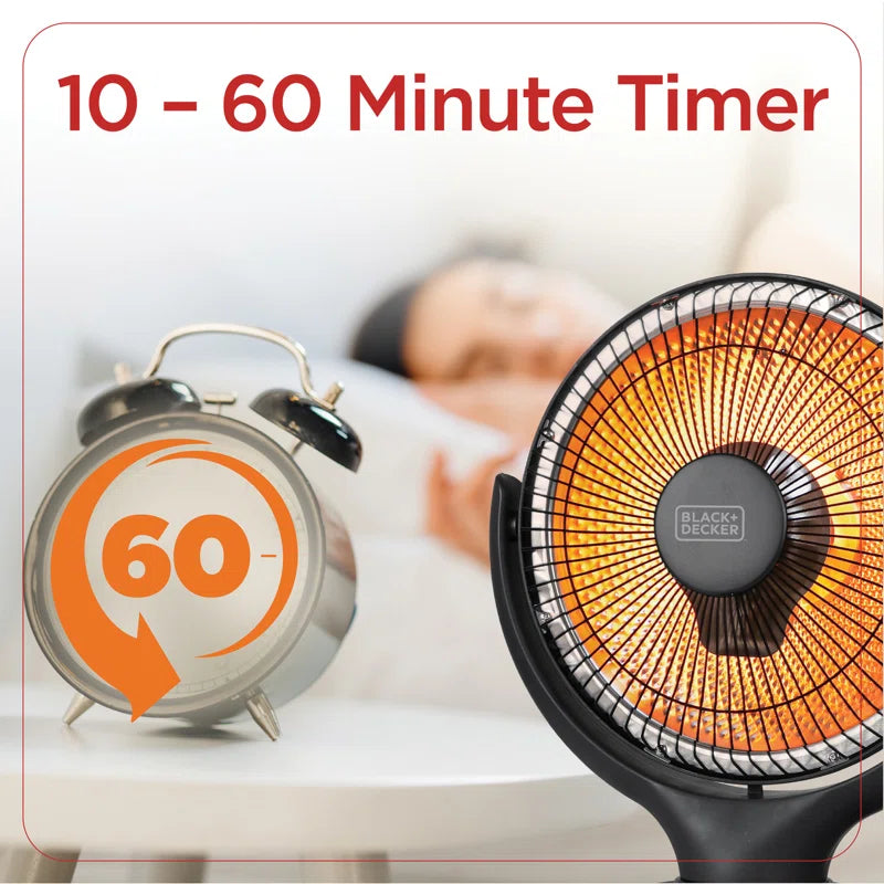 Winter Ready Series 800 Watt Electric Radiant Radiator Heater, Black