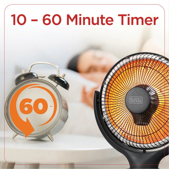 Winter Ready Series 800 Watt Electric Radiant Radiator Heater, Black