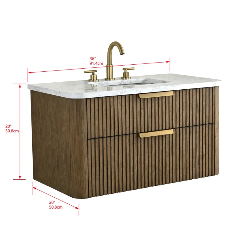Liljan 36'' Wall-Mounted Single Bathroom Vanity