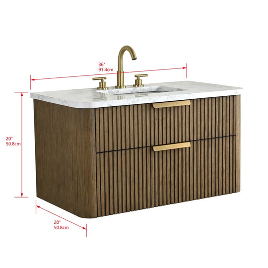 Liljan 36'' Wall-Mounted Single Bathroom Vanity