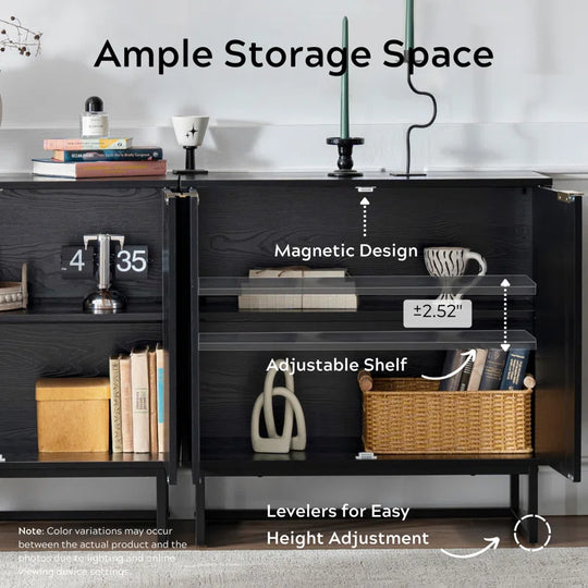 Neketa Wood Accent Cabinet with Metal Base