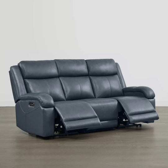 Hadlee Genuine Leather Reclining Sofa with Multi-Function Console.