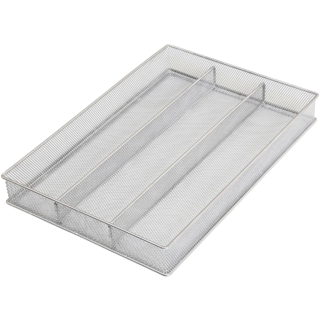 Silver Mesh Cutlery and Flatware Organizer a Stylish and Functional Addition to Your Kitchen