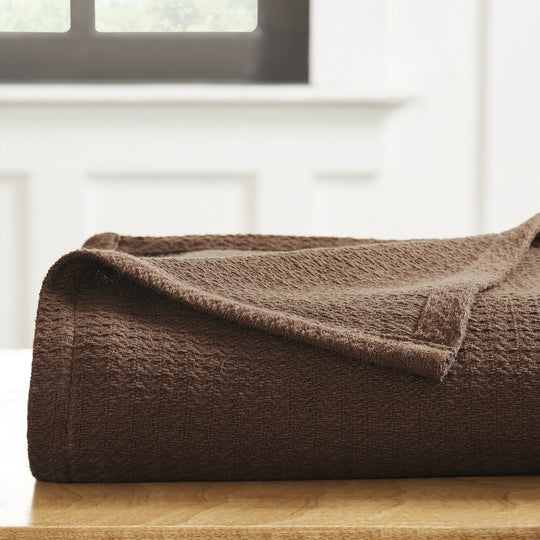 Waffle Weave Honeycomb Knit Soft Cotton Blanket
