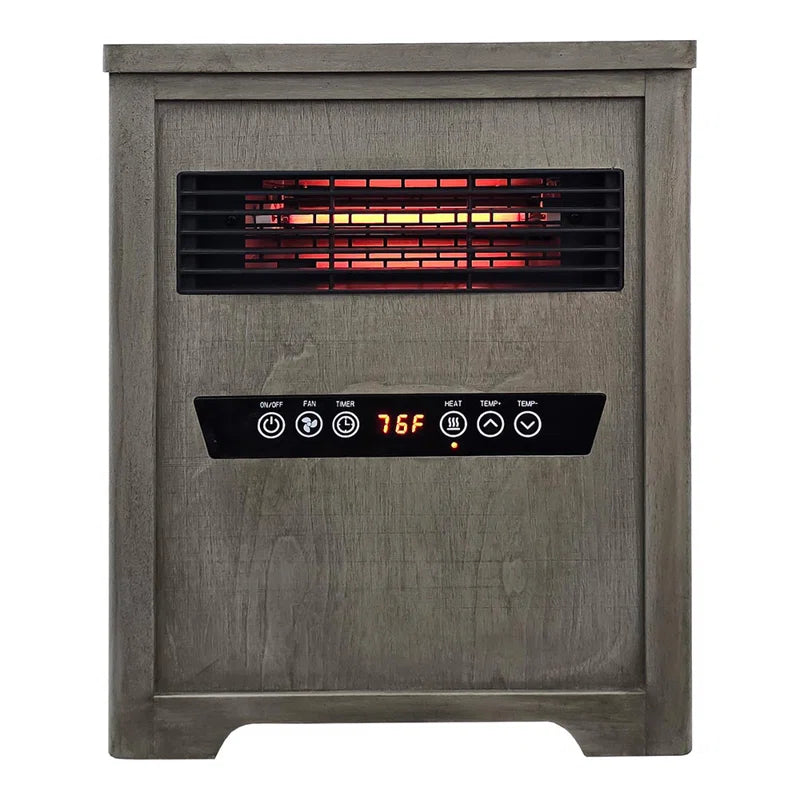 Infrared Portable Rolling Space Heater with Remote Control, Driftwood Grain Finish
