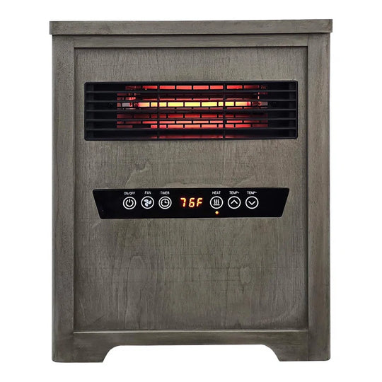 Infrared Portable Rolling Space Heater with Remote Control, Driftwood Grain Finish