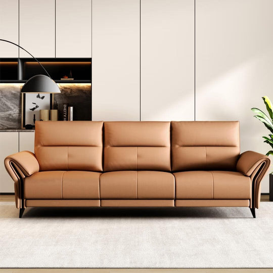 112.5'' Vegan Leather Power Reclining Sofa with USB Charging Port