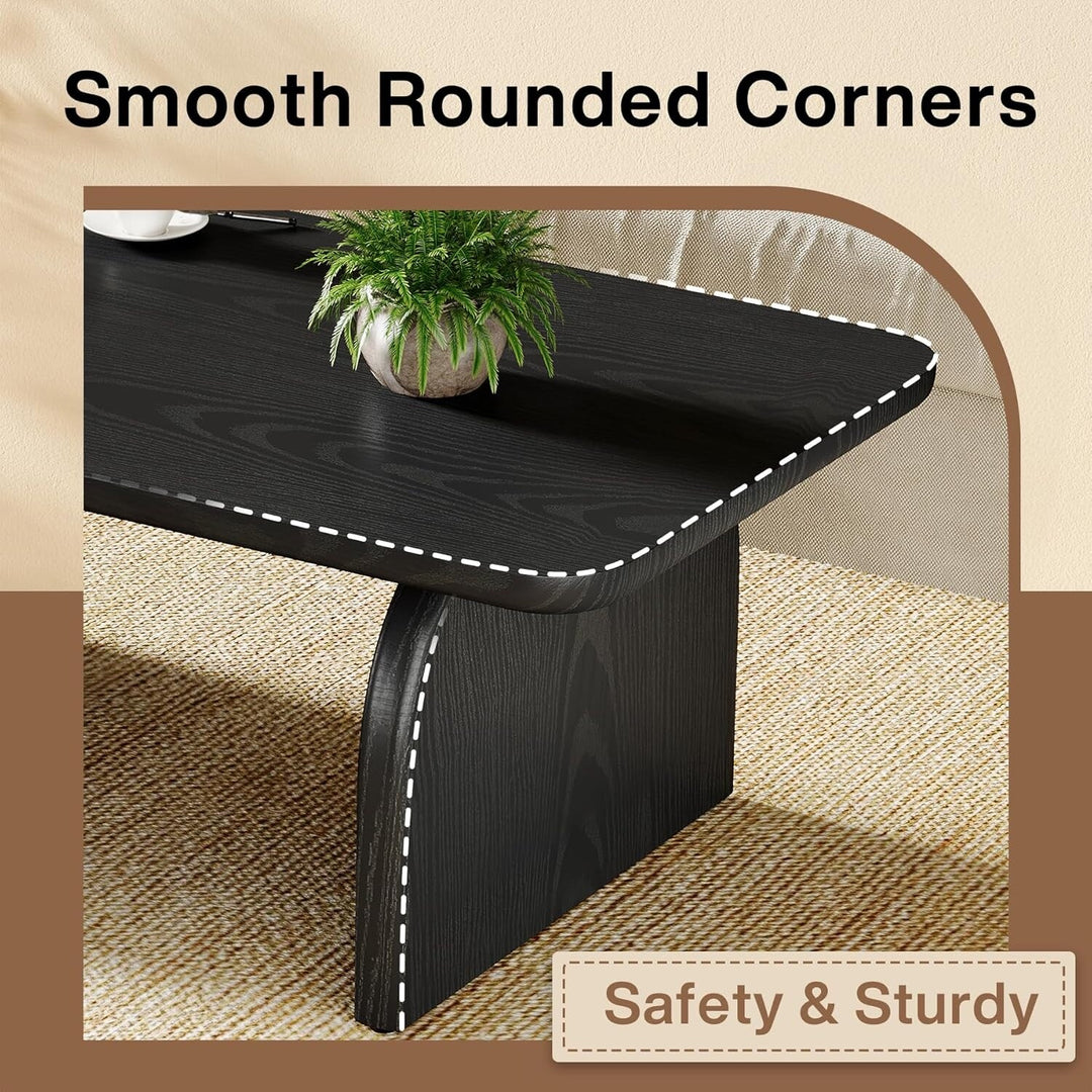 Farmhouse Rustic round Edge Rectangle Coffee Table