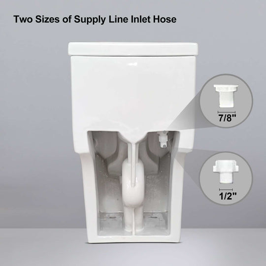 1 Piece Dual Flush Elongated Toilet White 0.8/1.28 GPF Seat Included