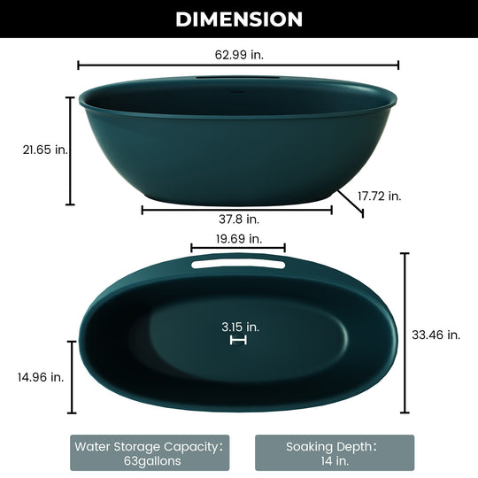 Luxury Flatbottom Solid Surface Freestanding Soaking Bathtub with Discreet Towel Slot and Drain Assembly