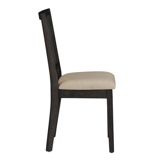 Eleanor Beige Linen Rattan Dining Chairs (Set of 2) by  Classic