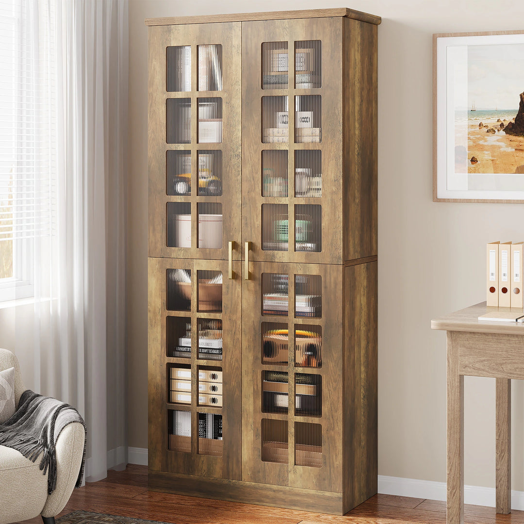 9-Tier Shoe Cabinet with Adjustable Shelves and Doors (71 Inches)