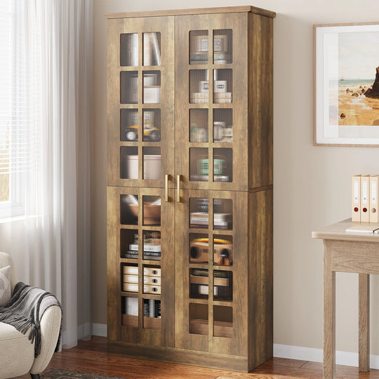 9-Tier Shoe Cabinet with Adjustable Shelves and Doors (71 Inches)