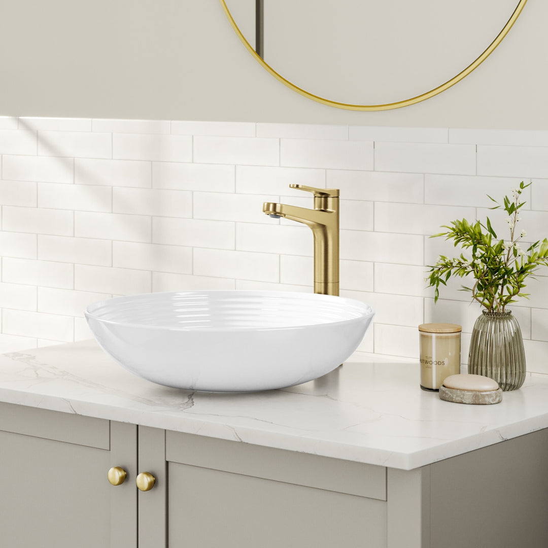 Indy Single Handle Vessel Bathroom Faucet with Pop up Drain