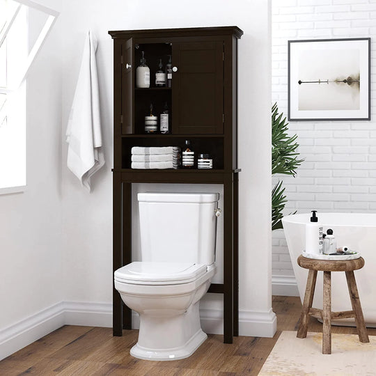 Spirich Home Bathroom Shelf Over-The-Toilet, Bathroom Spacesaver, Bathroom Bathroom Storage Cabinet Organizer with Drawer