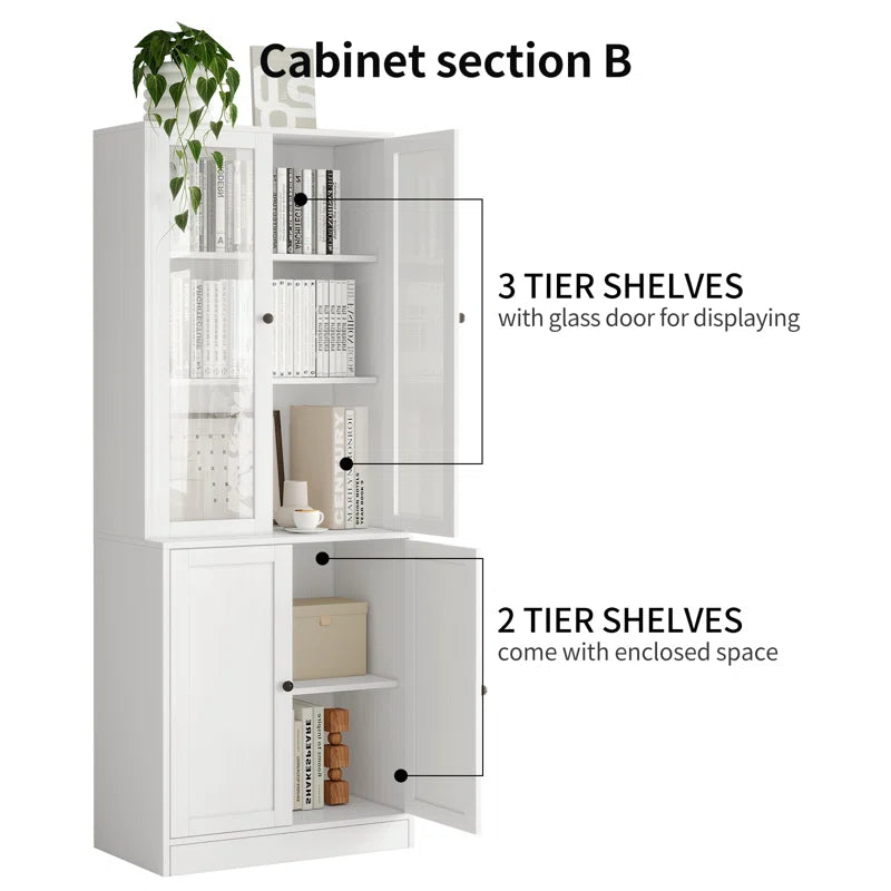 Kitchen Pantry Storage Cabinet, White(47.2"W X 71"H X 17.7"D)
