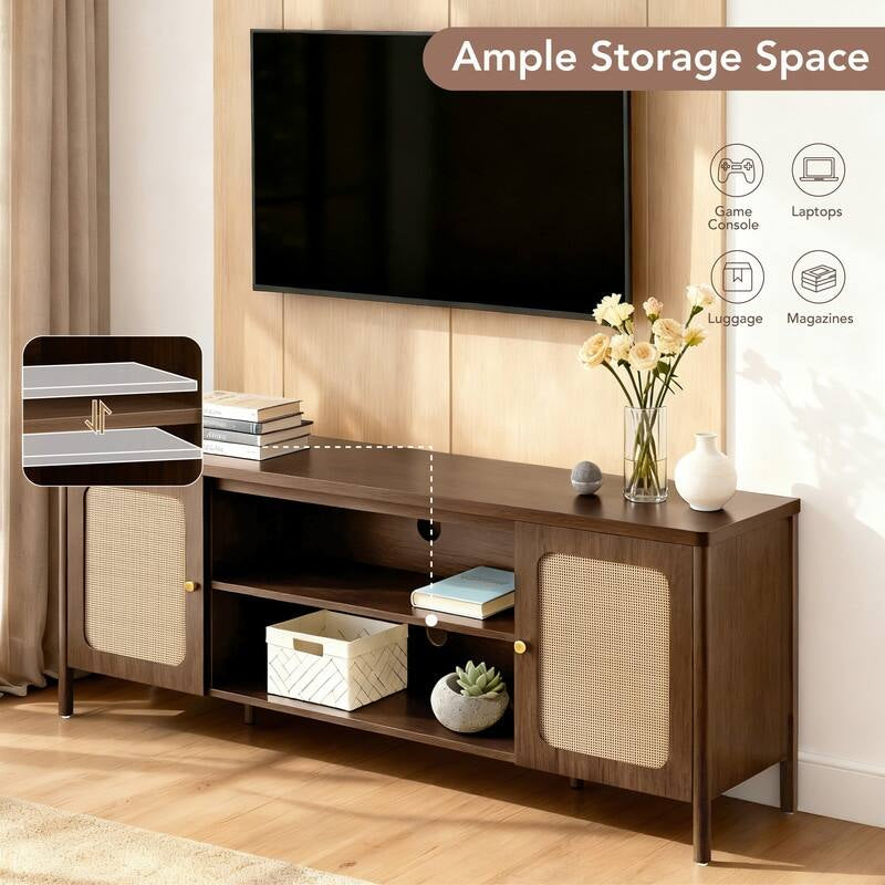 62" Bohemian TV Stand Modern Media Console Entertainment Center