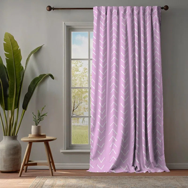 Boho Design Room Lined Decorative Single Panel Curtain