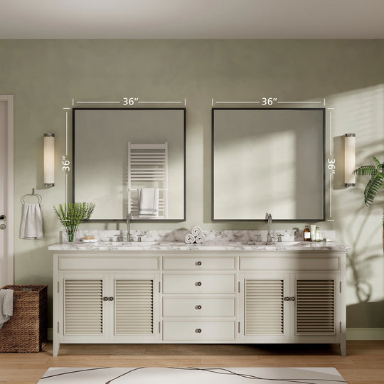 Modern Metal Framed French Cleat Mounted Wall Bathroom Vanity Mirror