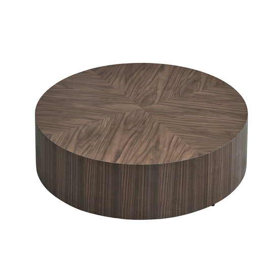 - Modern Drum Coffee Table with Pedestal Base (No Assembly) - 35.43"