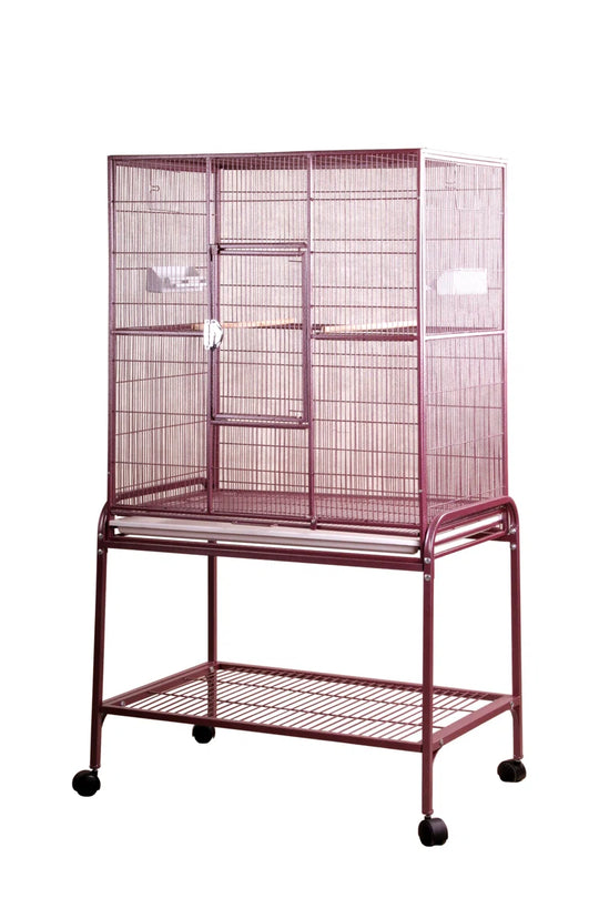 Clyde 62.25'' Iron Flat Top Floor Bird Cage with Wheels
