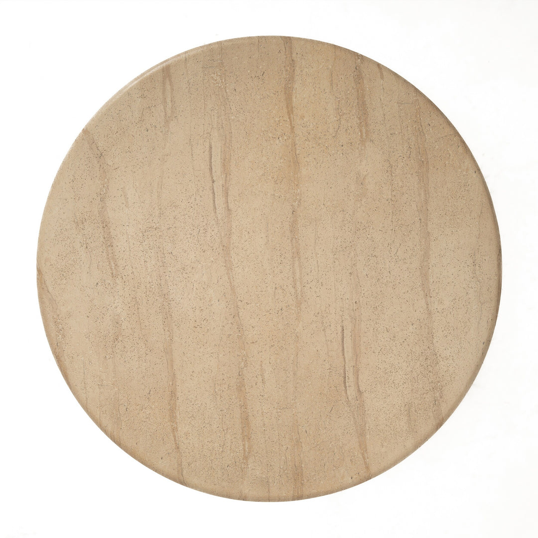 Maddox Single round Coffee Table Stone Marble Effect
