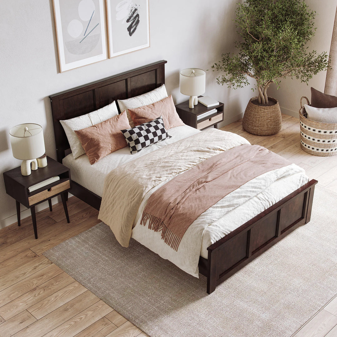 Charlotte Solid Wood Low Profile Platform Bed with Matching Footboard
